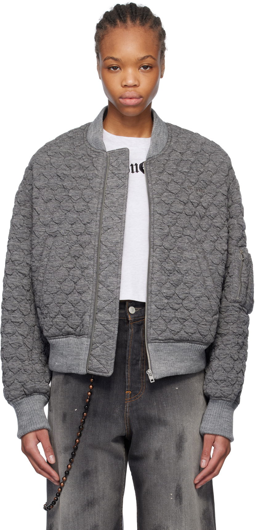 Bomberjakke We11done We11done Quilted Bomber Jacket Grå | WD-JP0-25-070-W-MG