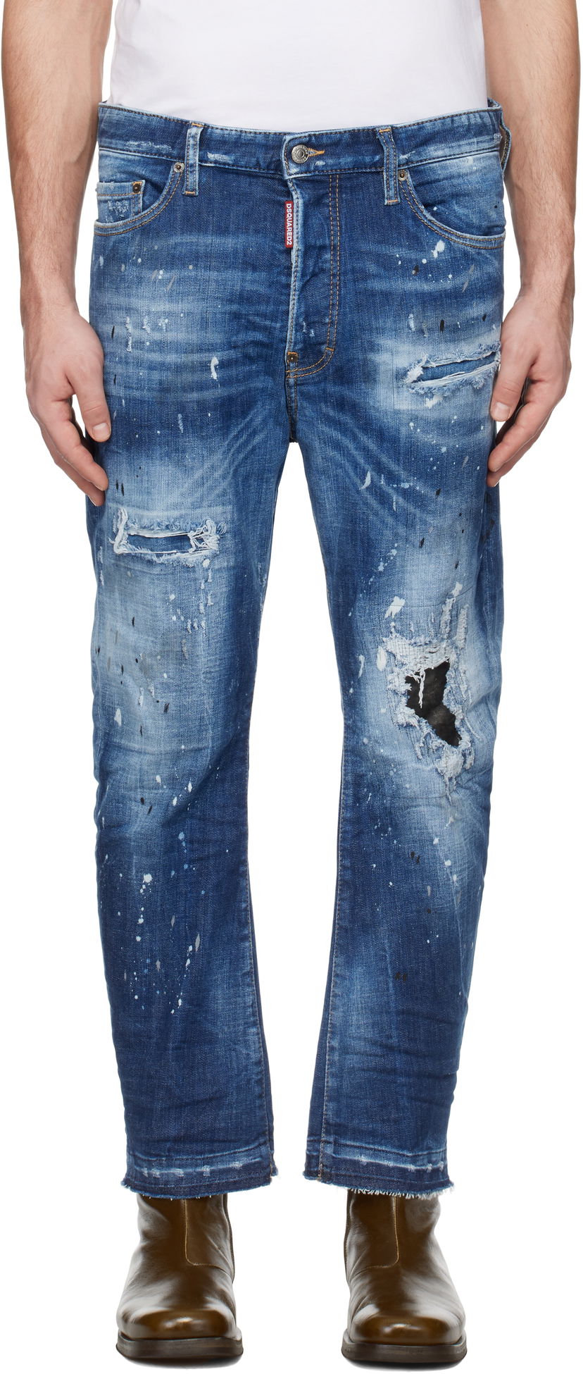 Jeans DSQUARED2 Dsquared2 Medium Ripped Wash Bro Jeans Blå | S74LB1634_S30872