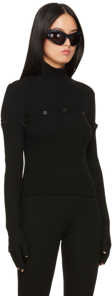Sweater Jean Paul Gaultier Gaultier Button Turtleneck Sort | 23/15-F-PL036-M057-00, 1