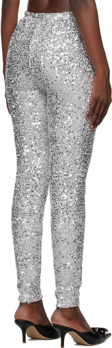 Leggings We11done We11done Sequined Leggings Metalisk | WD-LE3-23-246-W-SV, 2
