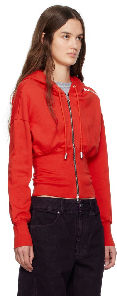 Sweatshirt Eckhaus Latta Eckhaus Latta Snatched Zip-Up Hoodie Rød | 4000-EL-PF25-R -, 1
