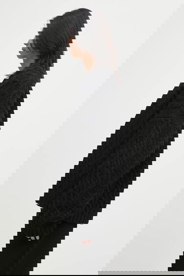 Sweater VETEMENTS VETEMENTS Cable Knit V-Neck Sweater Sort | UH76KN600B, 4