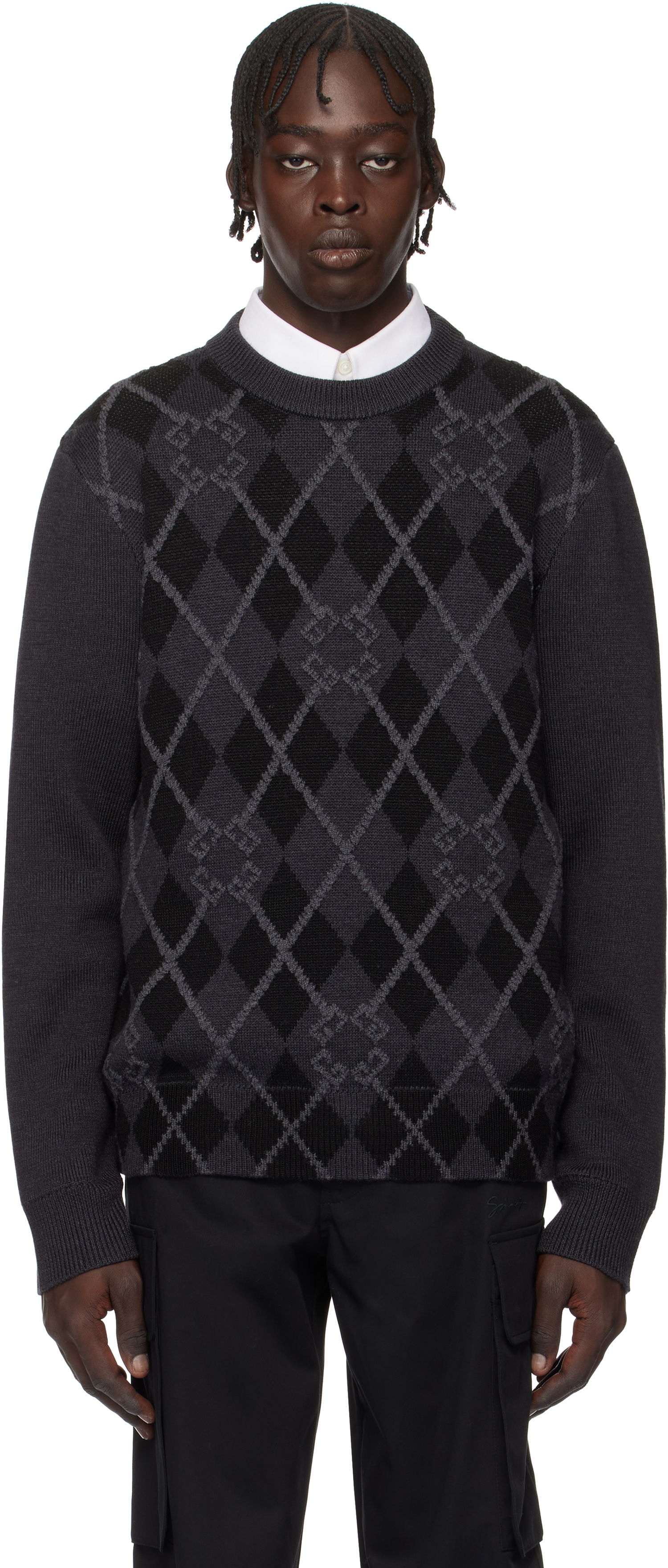 Sweater Givenchy Argyle Pattern Sweater Grå | BM90TX4YL0001, 0