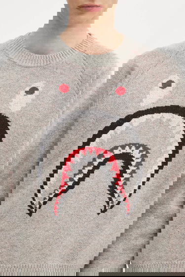 Sweater BAPE A Bathing Ape Shark Knit Sweater Grå | 1K80220004, 6