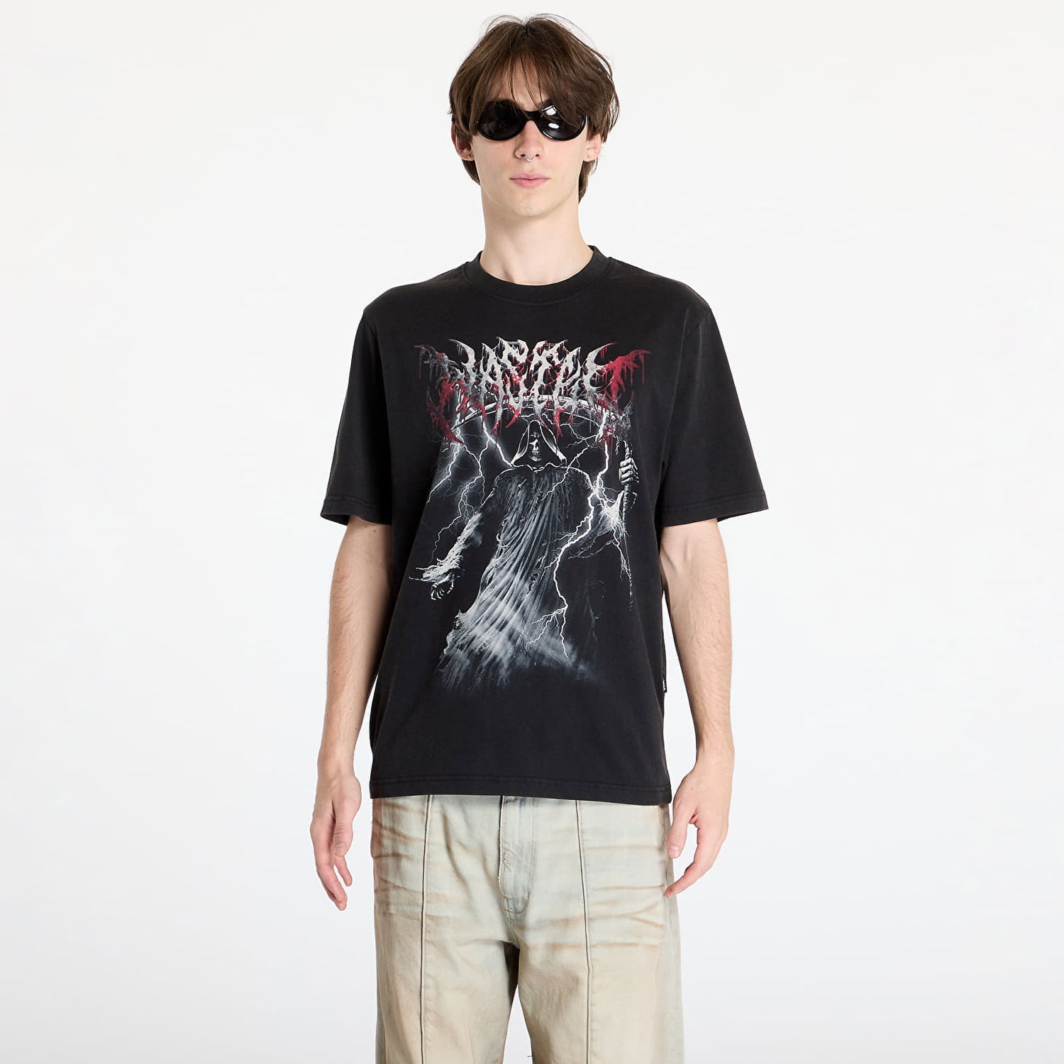T-shirt Wasted Paris Scythe T-Shirt Faded Black Sort | WP_000183, 0