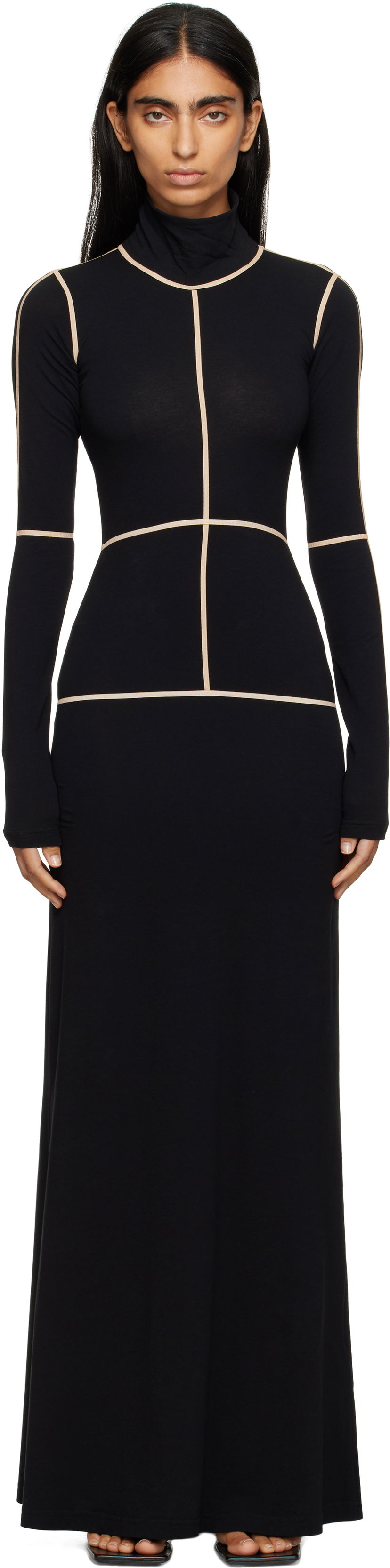 Kjole Maison Margiela MM6 Maison Margiela Taped Seam Maxi Dress Sort | S52DG0028 M20125