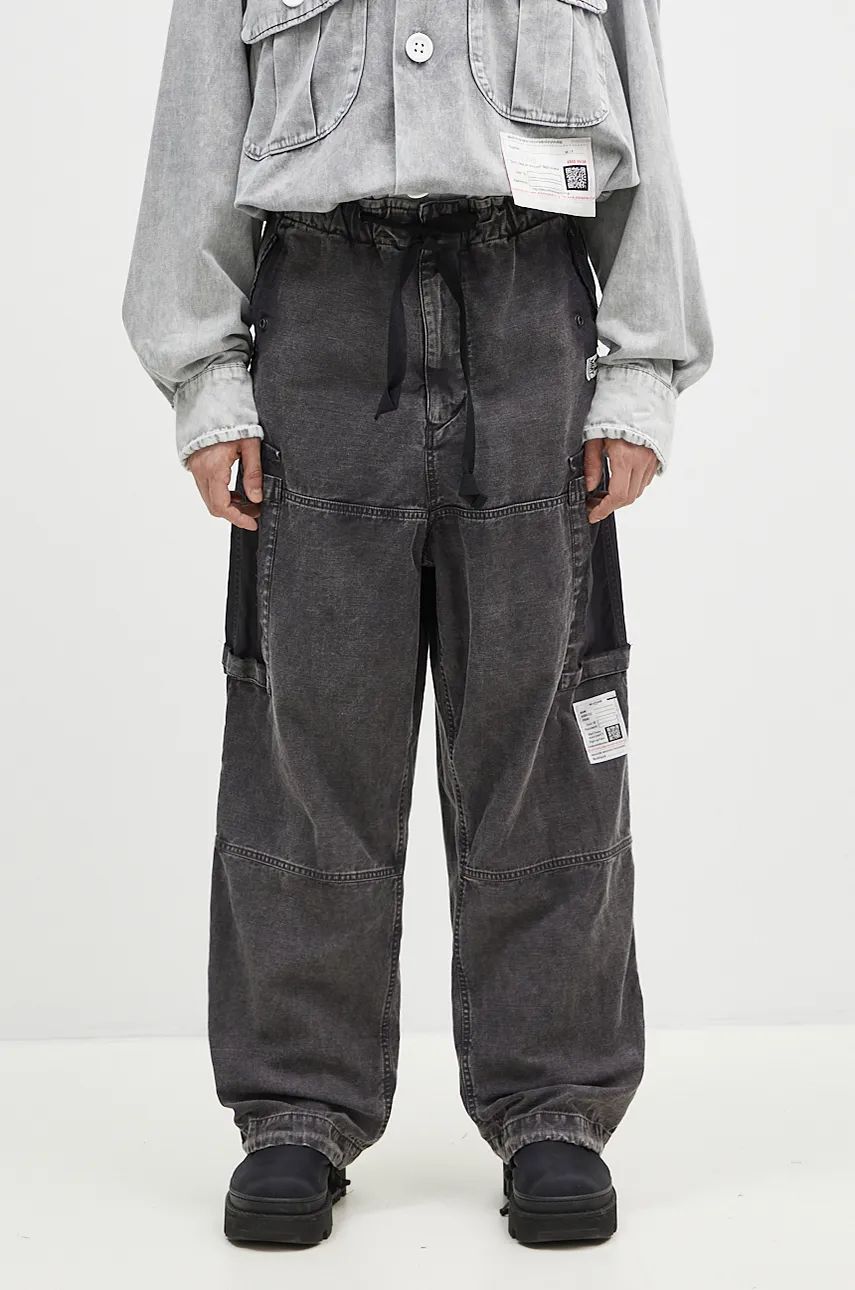 Cargo bukser Maison MIHARA YASUHIRO Satin Cargo Pants Sort | J13PT171, 0