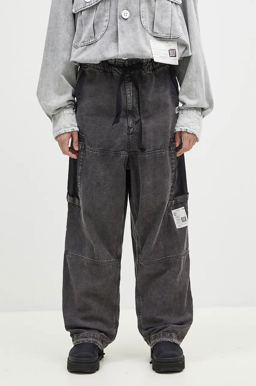Cargo bukser Maison MIHARA YASUHIRO Satin Cargo Pants Sort | J13PT171