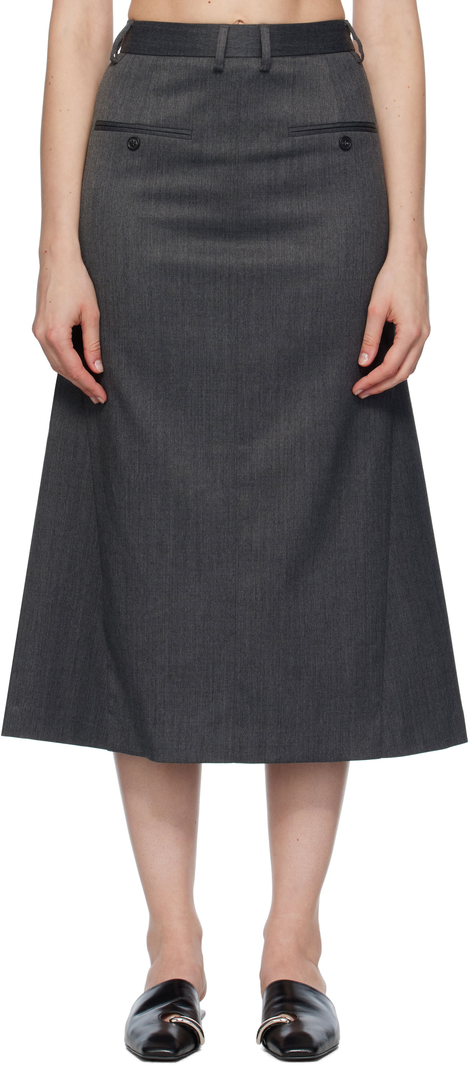 Nederdel Maison Margiela MM6 Maison Margiela Tailored Midi Skirt Grå | S52MI0021 S47848, 0