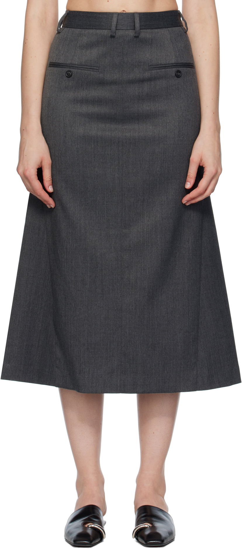 Nederdel Maison Margiela MM6 Maison Margiela Tailored Midi Skirt Grå | S52MI0021 S47848
