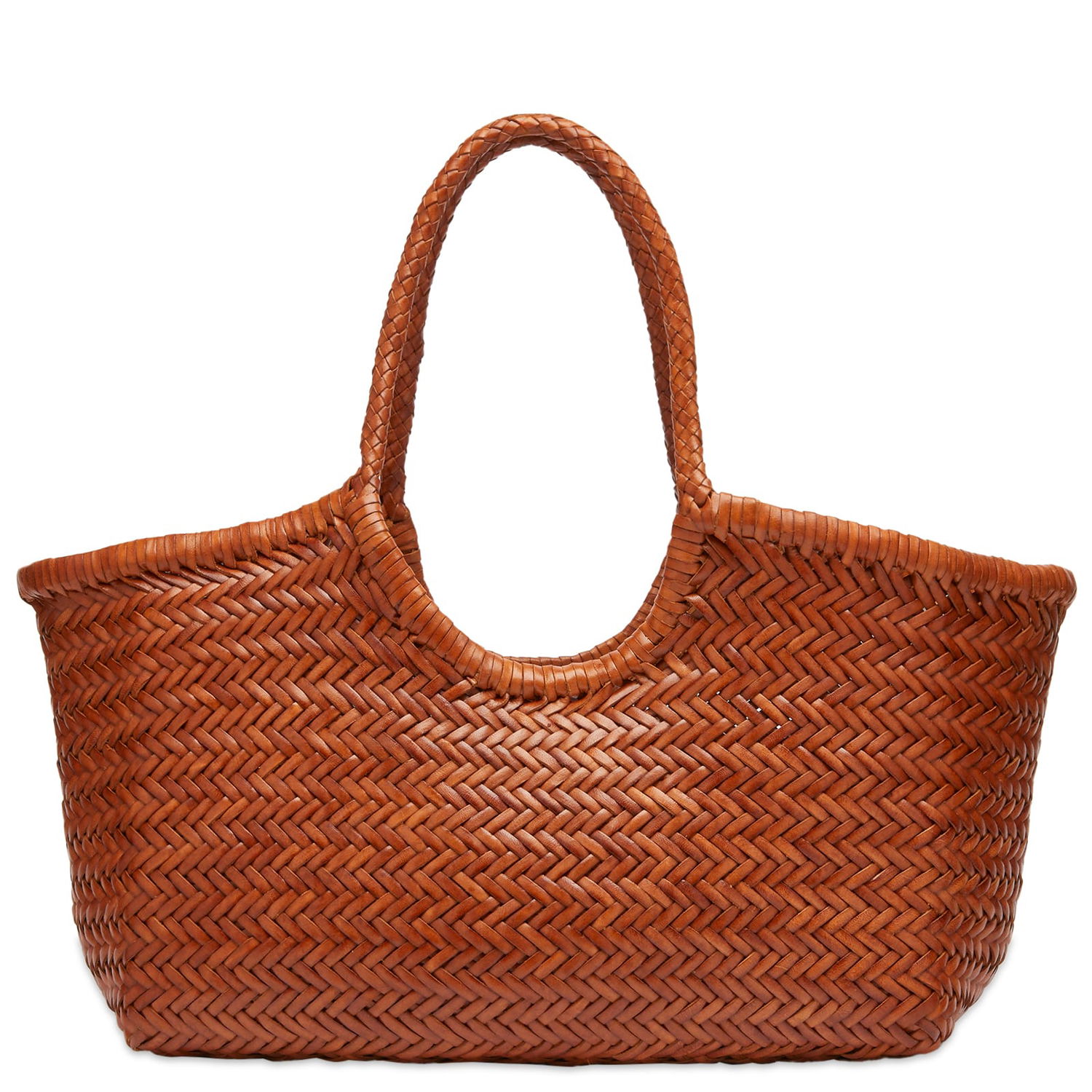 Mulepose Dragon Diffusion Tan Leather Woven Basket Bag Brun | 8822-TAN, 0
