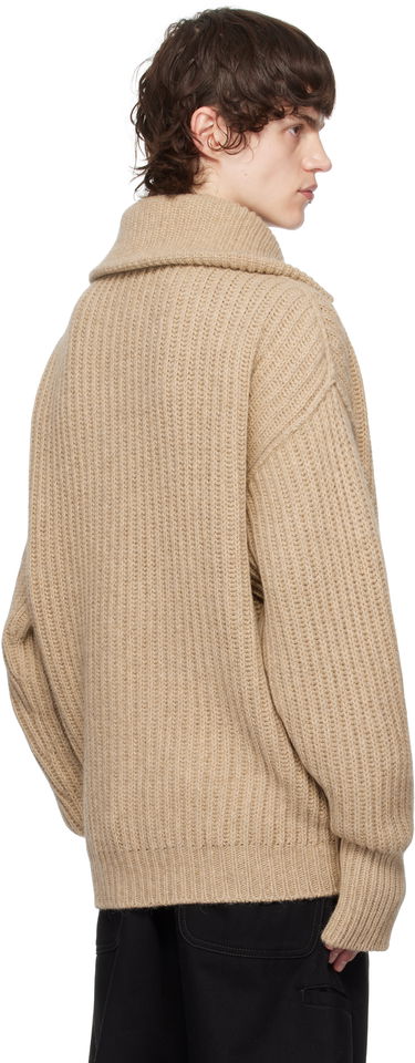 Sweater LEMAIRE LEMAIRE Trucker Collar Knit Cardigan Beige | TO1260 LK1029, 2