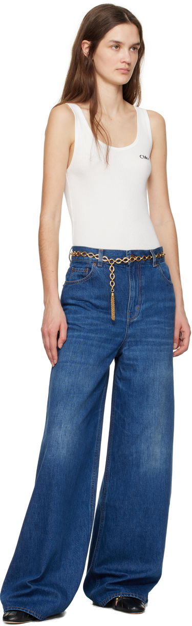 Bælter CHLOÉ Chloé Ribbed Logo Tank Top Metalisk | CH25SJH12180, 4
