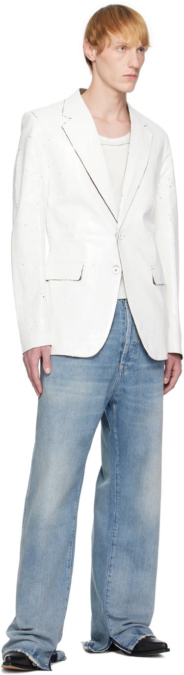 Jakke Maison Margiela MM6 Maison Margiela Painted Blazer Hvid | SH2BN0010 M35437, 3