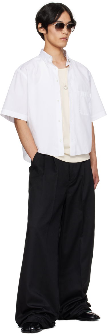 Skjorte Maison Margiela Maison Margiela Cropped Button-Up Shirt Hvid | S50DR0012 S43001, 3