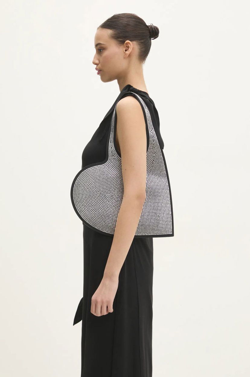 Skuldertaske Coperni Coperni Crystal-Embellished Mini Heart Tote Bag Metalisk | COPBA14BIS455