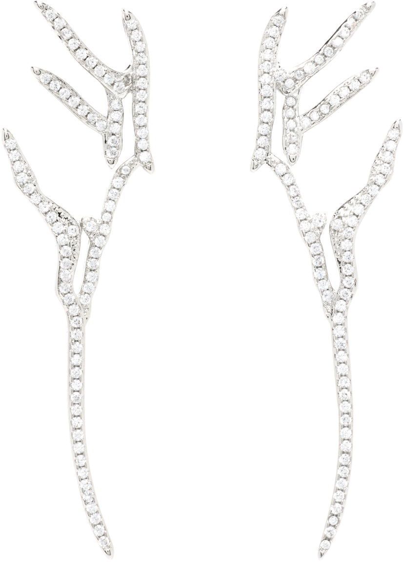 Øreringe Collina Strada Collina Strada Crystal Wing Earrings Hvid | XX1096