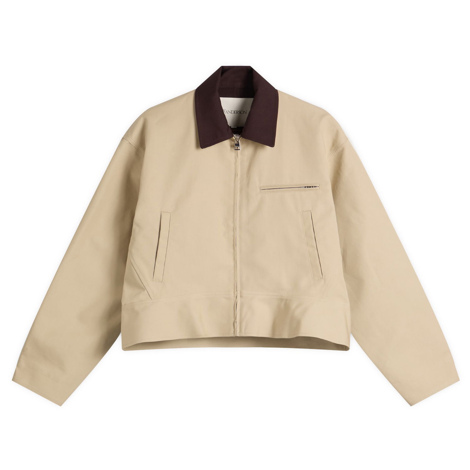 Jakke JW Anderson JW Anderson Women's Curved Hem Workwear Jacket, Size Large Beige | JK0399-PG1802-166, 1