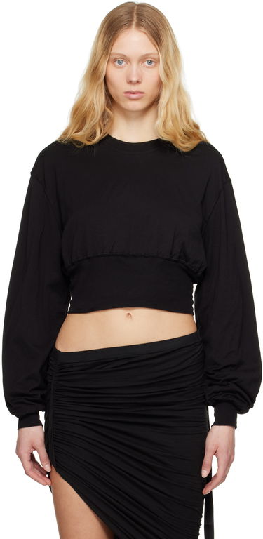 Sweater Rick Owens Rick Owens DRKSHDW Hollywood Tatlin Cropped Sweatshirt Sort | DS01E3225 BHDB, 0