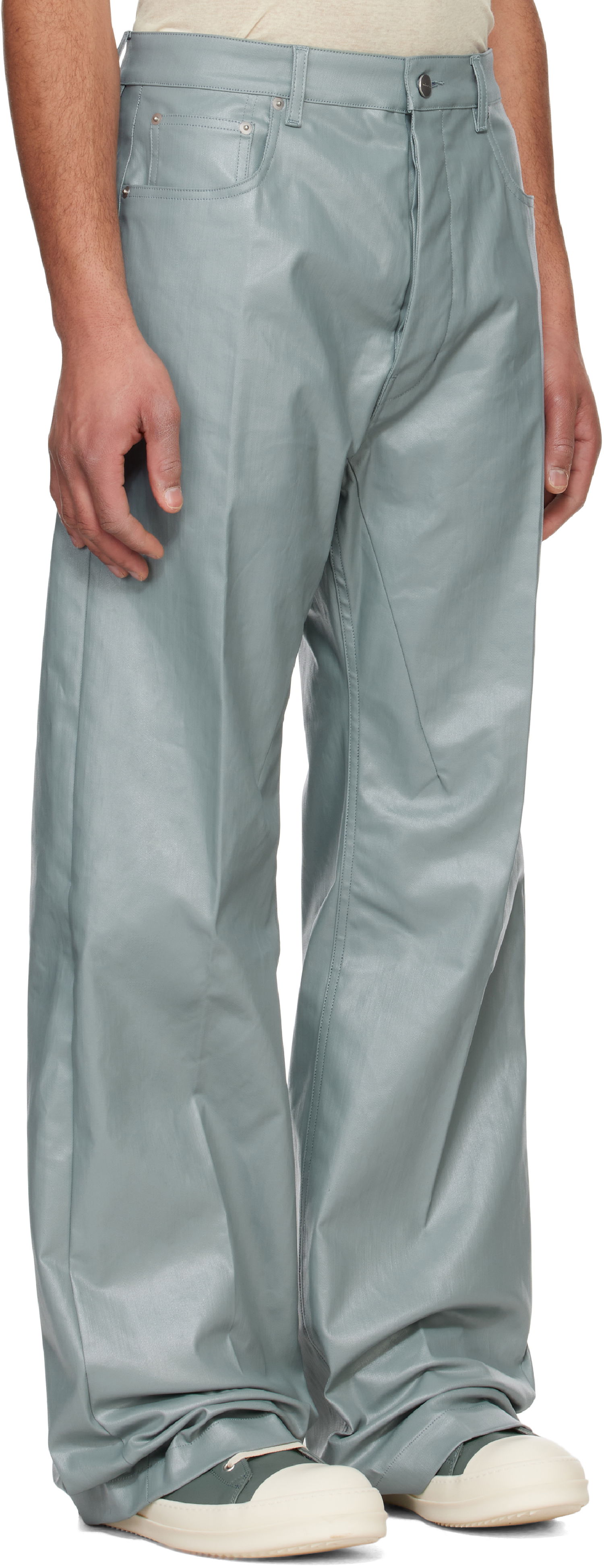 Bukser Rick Owens Rick Owens Hollywood Geth Leather Trousers Grøn | RU01E5333 SCT, 1