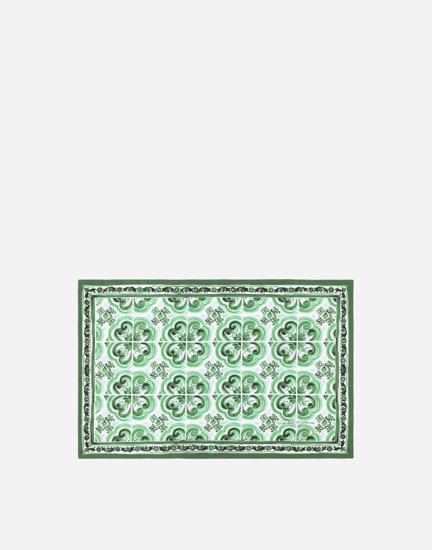 Tilbehør Dolce & Gabbana Dolce & Gabbana Set of 2 Cotton Sateen Pillowcases with Green Tile Print Grøn | TCES02TCAKFUV009, 0