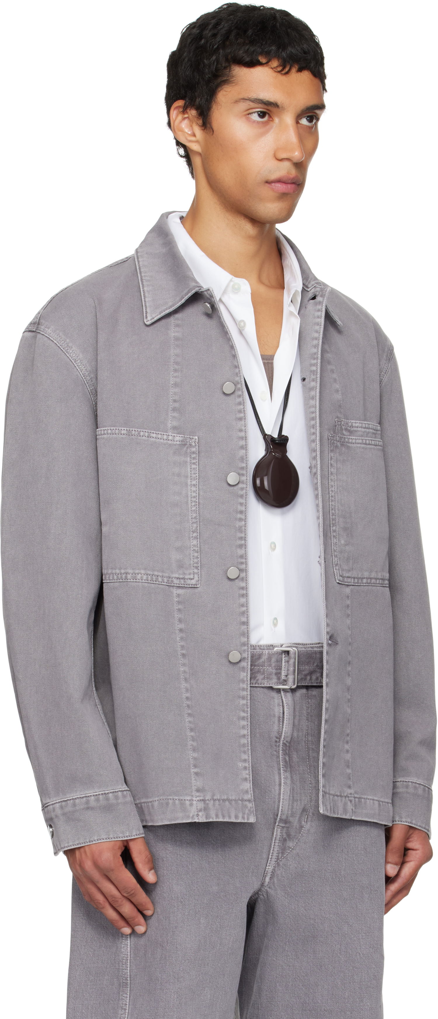 Skjorte LEMAIRE Lemaire Workwear Denim Overshirt Grå | OV1024 LD1063, 1