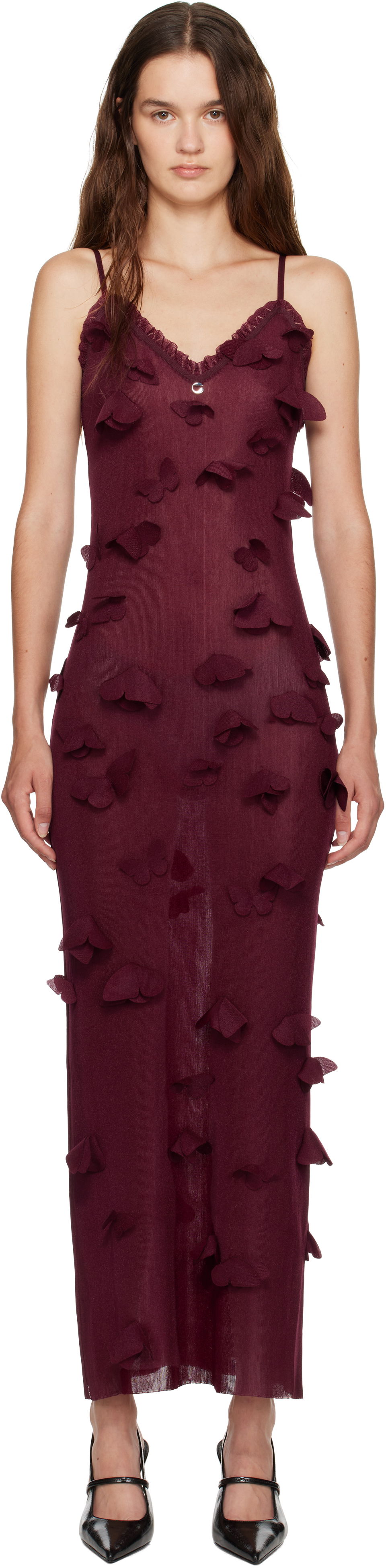 Kjole Coperni Coperni Butterflies Techno Midi Dress Bourgogne | COPML166Y3015, 0