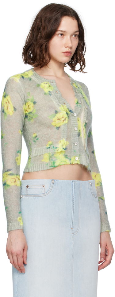 Sweater Acne Studios Acne Studios Layered Mohair Floral Cardigan Grøn | A60570-, 1