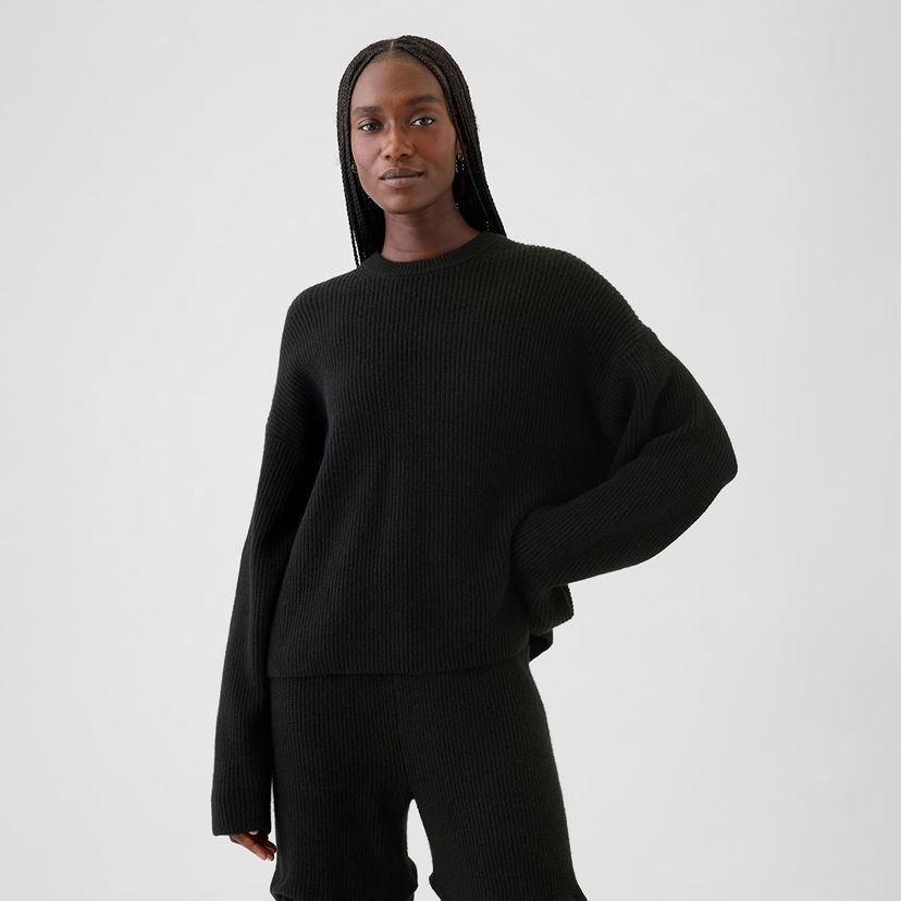 Sweater GAP Sweater Cashsoft Crew Pullover Black XS Sort | 483763-02