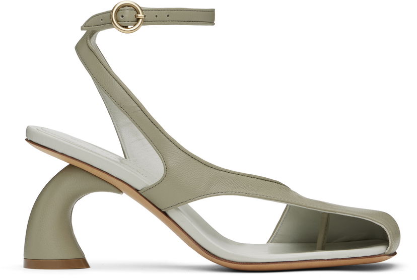 Tilbehør Dries Van Noten Dries Van Noten Asymmetrical Heeled Sandals Grøn | WS251-1304-112