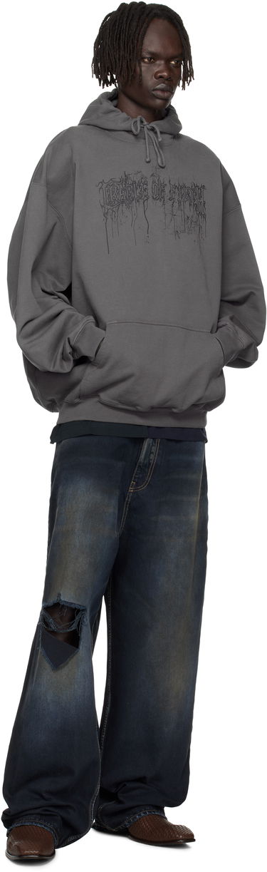 Sweatshirt VETEMENTS Vetements Cradle of Filth Dripped Logo Oversized Hoodie Grå | UCF76HD400M, 3