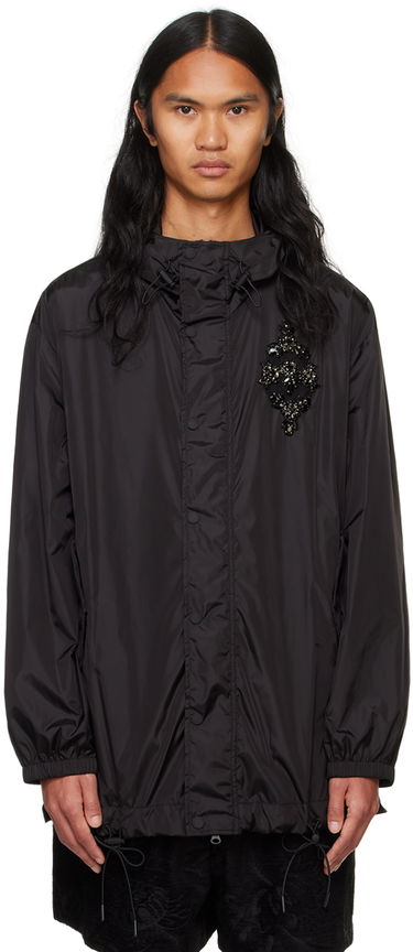 Vindjakke Simone Rocha Simone Rocha Embellished Button Placket Parka Sort | 6105B 1067, 0