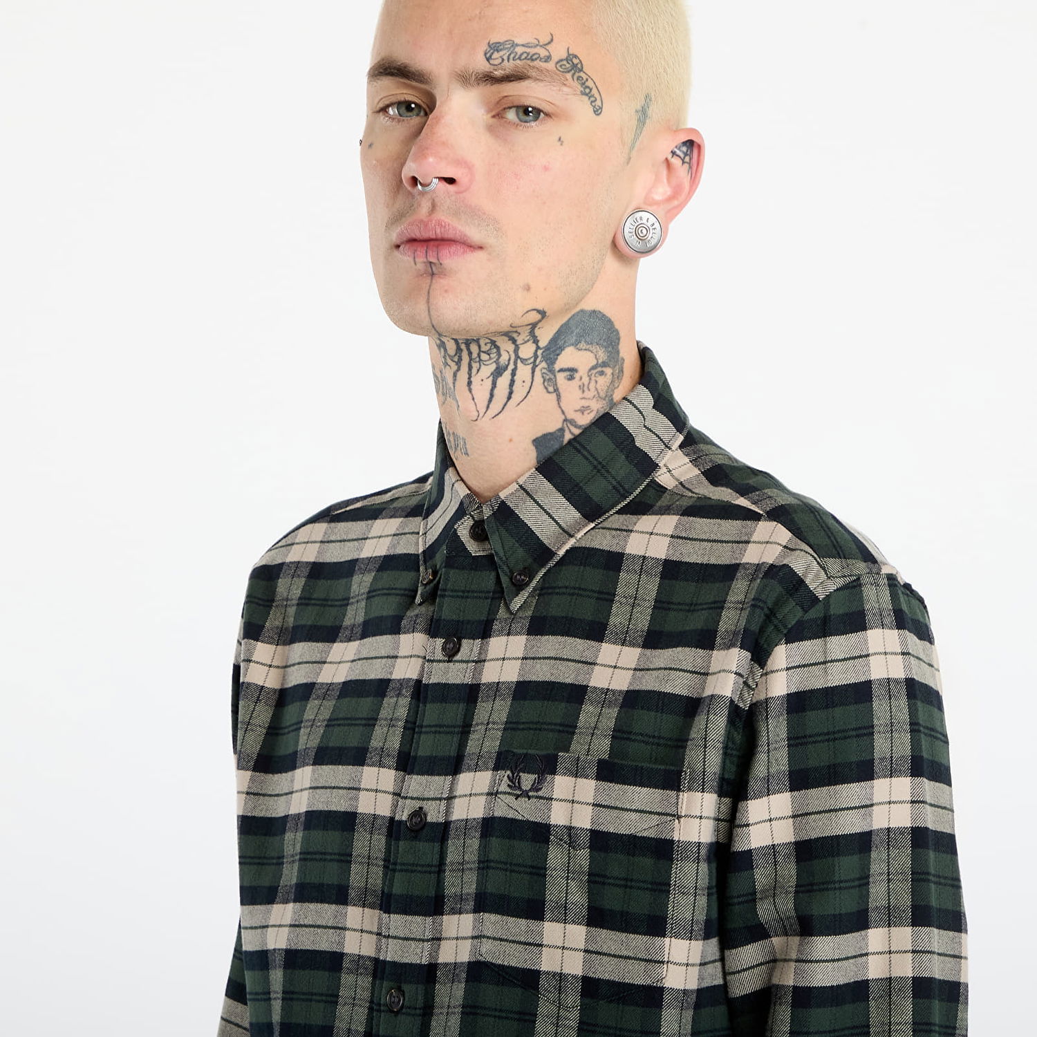 Skjorte Fred Perry Brushed Twill Tartan Shirt Flerfarvet | M1754 X89, 1