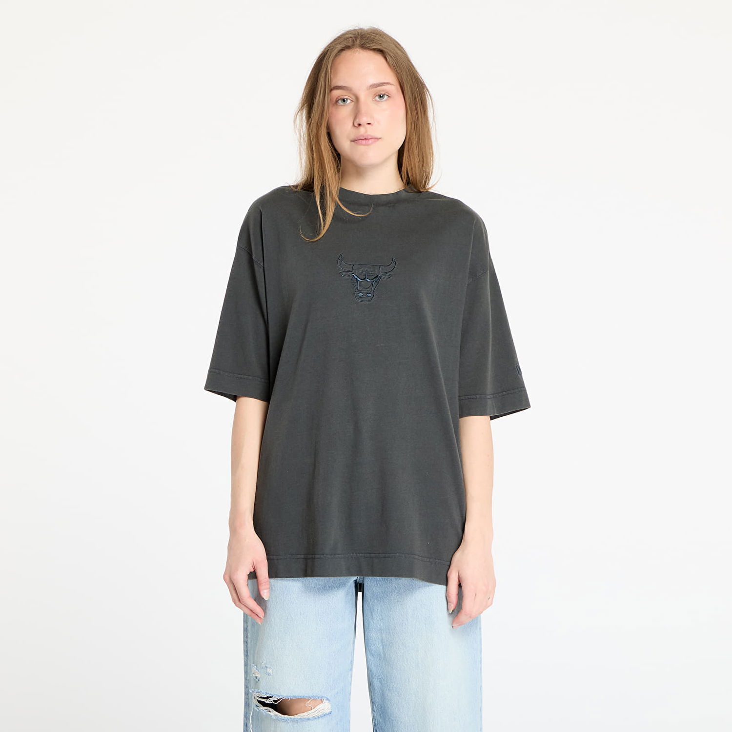 T-shirt New Era New Era Chicago Bulls Washed Box T-Shirt Grå | 60667860, 0