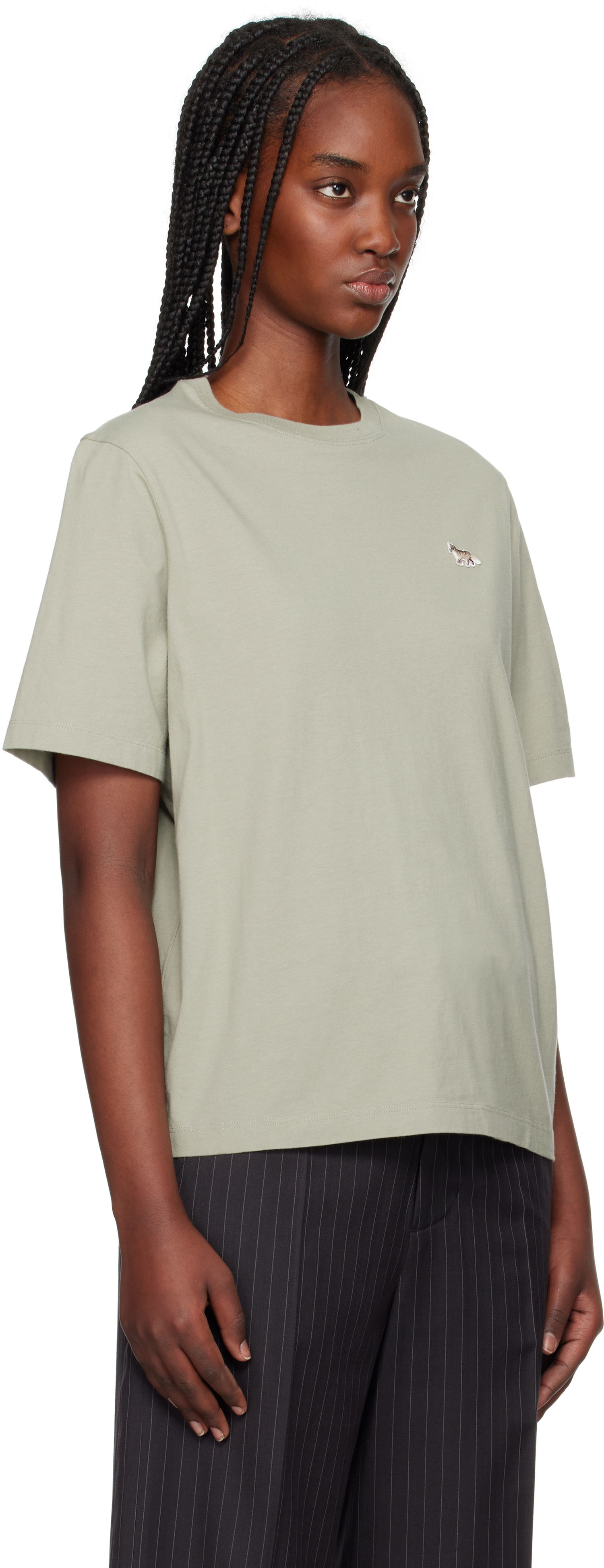 T-shirt MAISON KITSUNÉ Maison Kitsuné Baby Fox Patch Comfort T-Shirt Grøn | OW00107KJ0008, 1