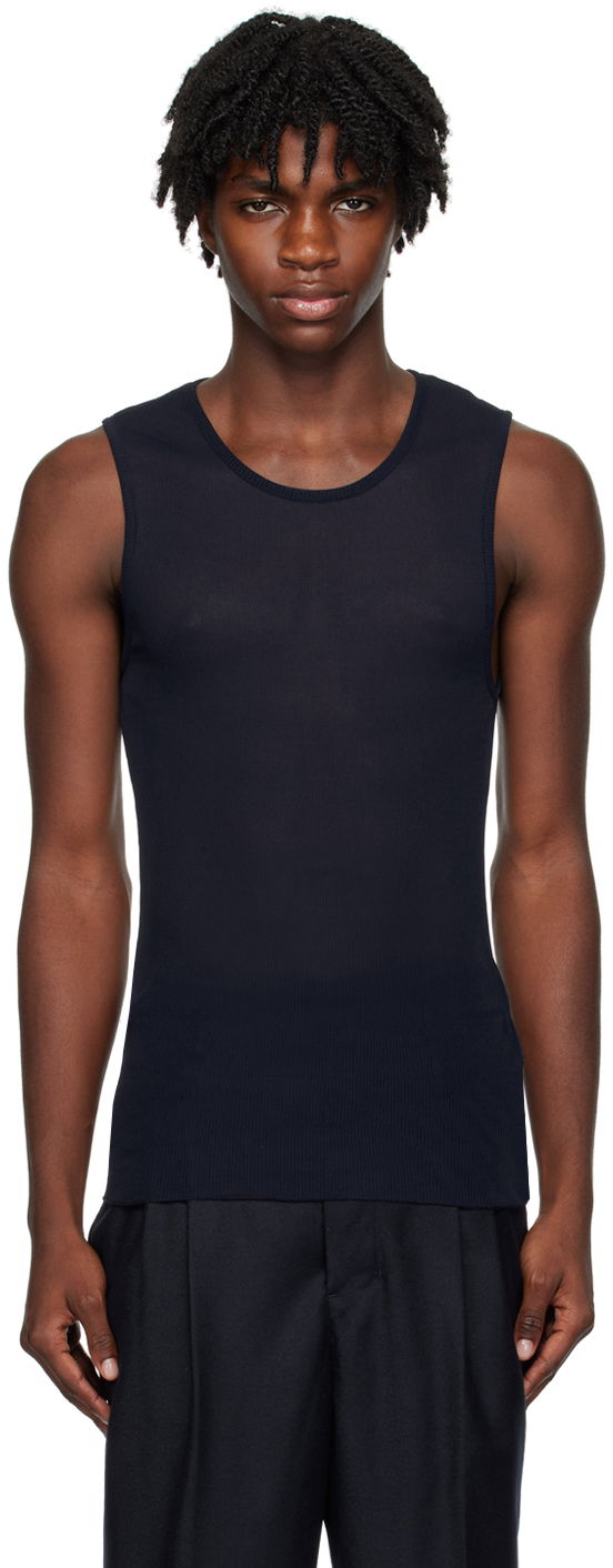 Tanktop AMI Long Tank Top Mørkeblå | HTK101.JE0022, 0
