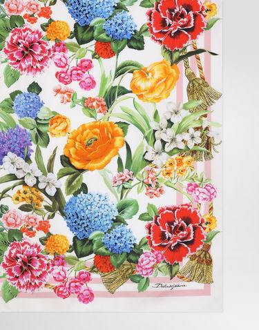 Tørklæde Dolce & Gabbana Dolce & Gabbana Floral-Print Silk Twill Square Scarf Flerfarvet | FN090RGDCV9HD5KU, 3