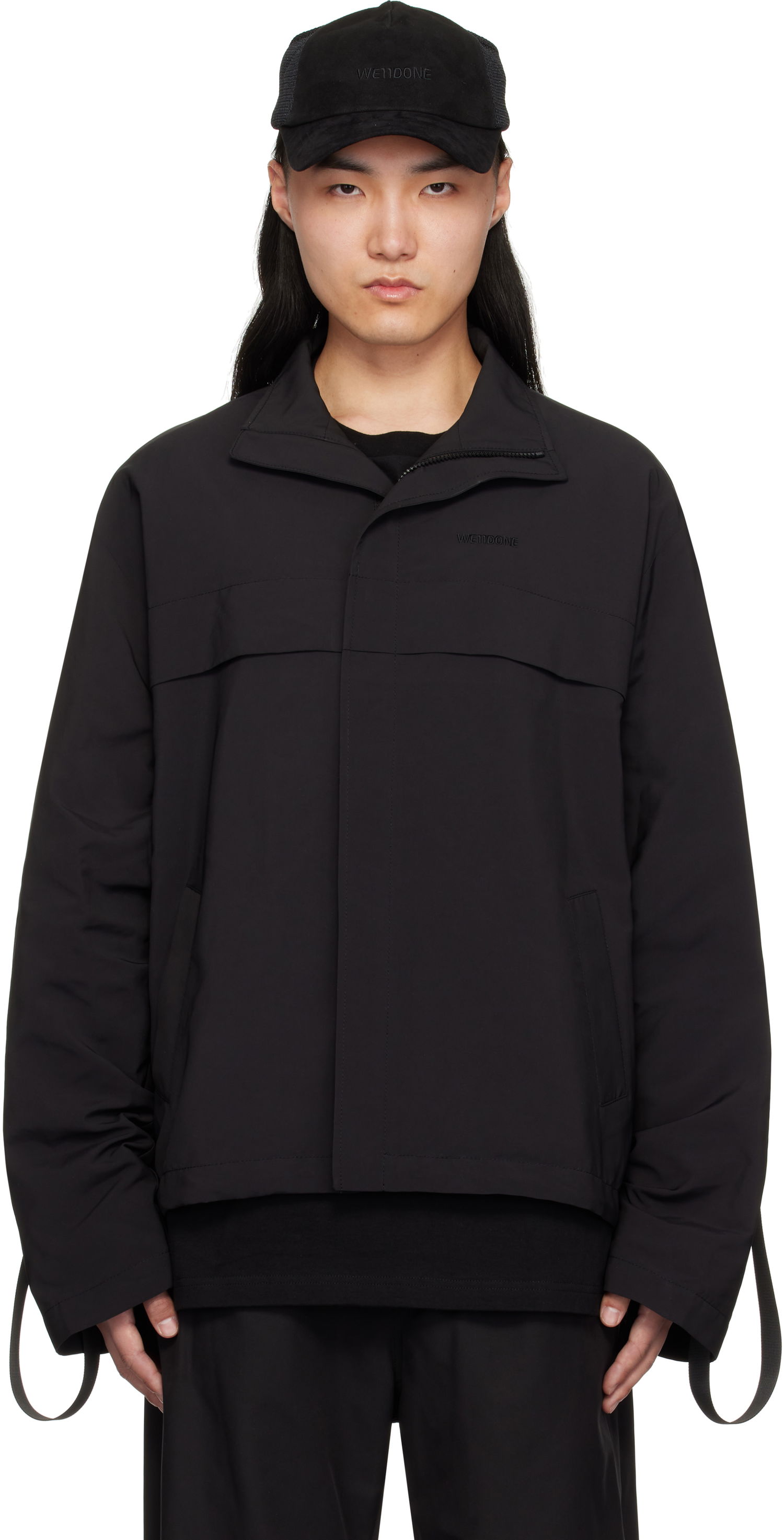 Vindjakke We11done We11done Strapped Windbreaker Jacket Sort | WD-JP0-25-004-M-BK, 0