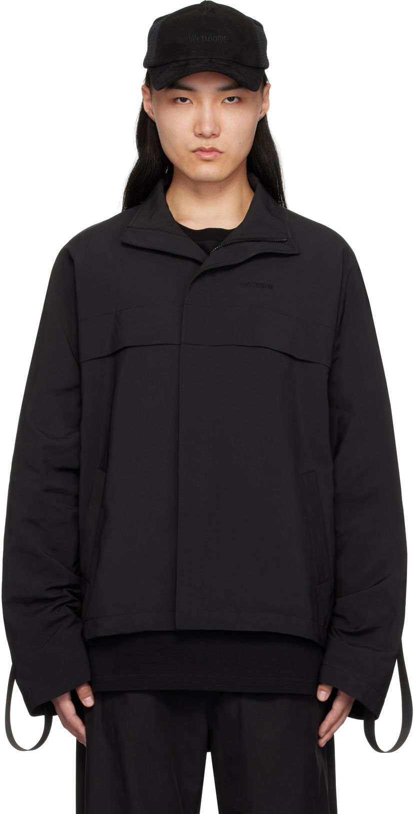 Vindjakke We11done We11done Strapped Windbreaker Jacket Sort | WD-JP0-25-004-M-BK
