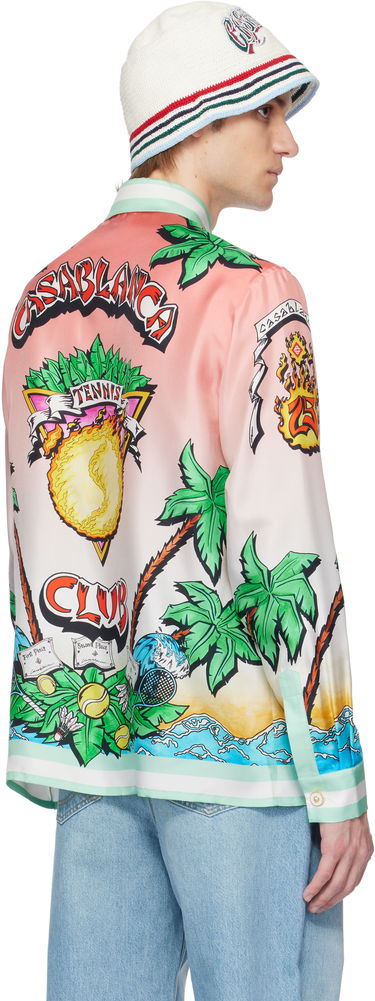 Skjorte Casablanca Casablanca 'Tennis Club' Print Silk Shirt Flerfarvet | U-MS25-SH-021-02, 2