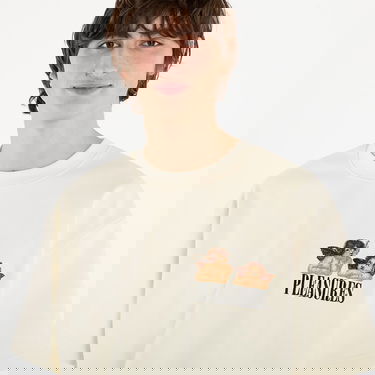 T-shirt Pleasures T-Shirt Dynamic Short Sleeve Crewneck Beige | P25F046-ECRU, 4