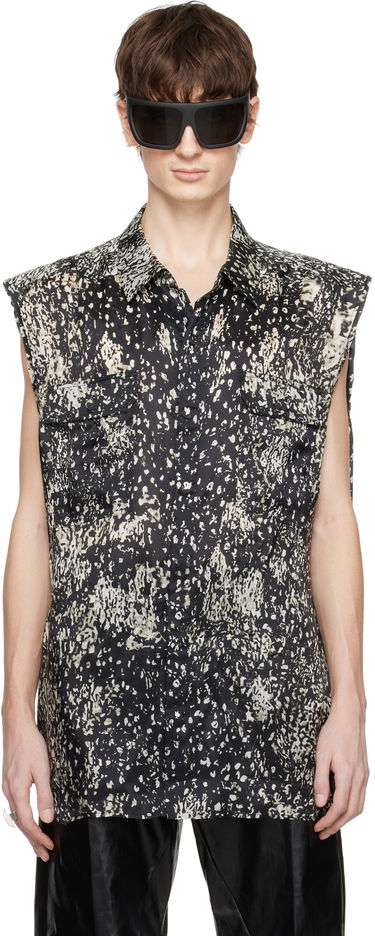 Skjorte Rick Owens Rick Owens Hollywood Jumbo Sleeveless Overshirt Sort | RU01E5239 JP1, 0