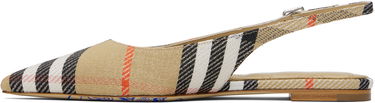 Tilbehør Burberry Burberry Birdie Check Slingback Flats Beige | 8106155, 2
