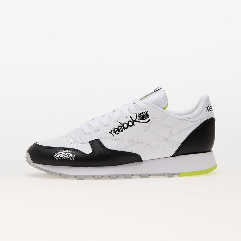 Sneakers og sko Reebok Classic Leather Core Black/ Ftw White/ Acid Yellow Hvid | 100075004