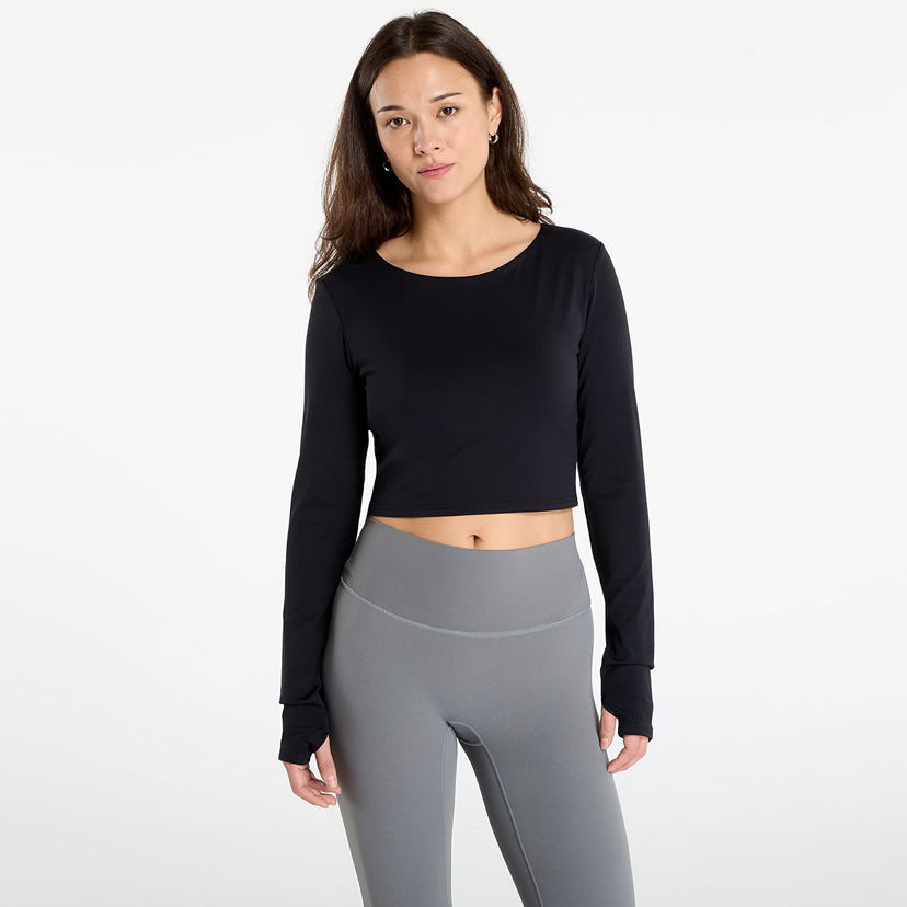 Crop top Urban Classics Sports Cropped Longsleeve Top with Thumbholes Sort | TB7807-00007