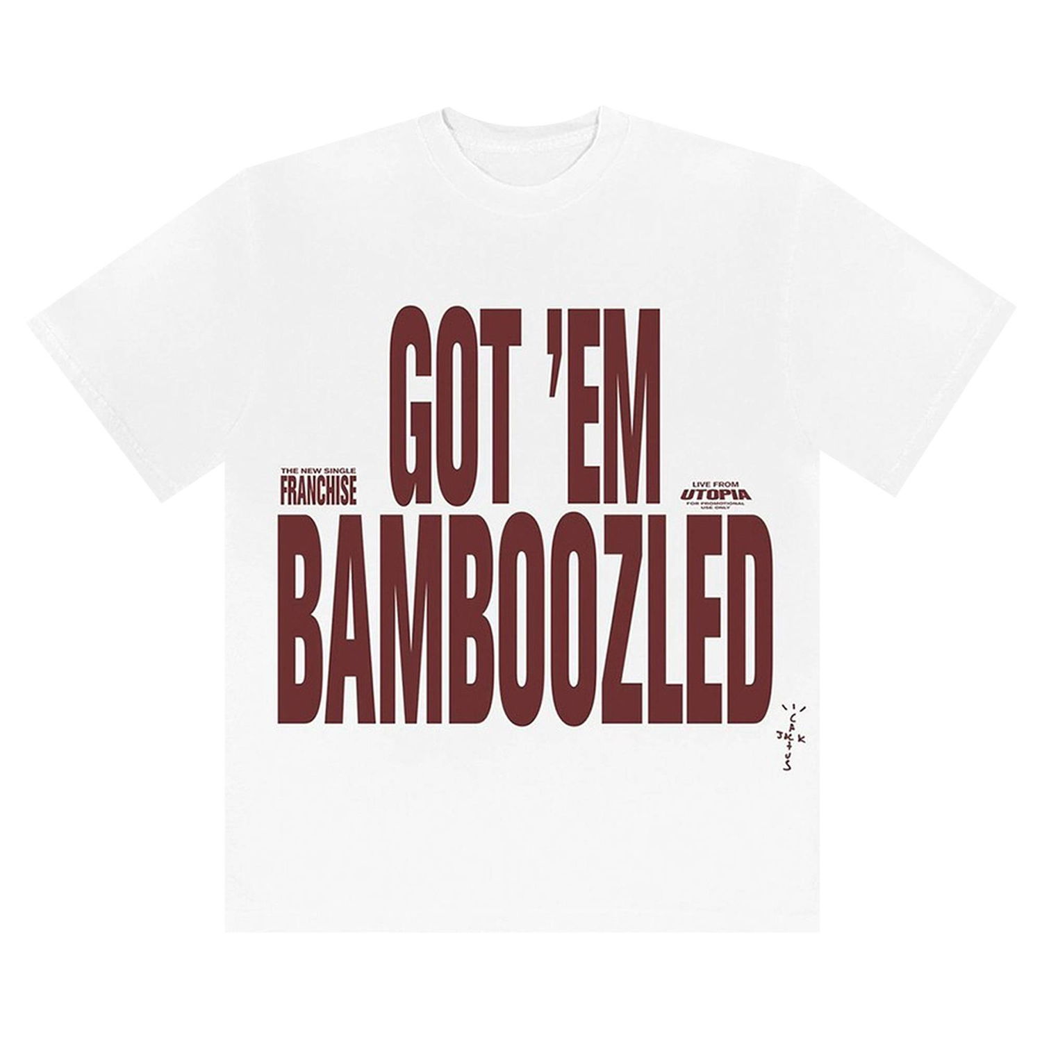 T-shirt Cactus Jack by Travis Scott Get Em Bamboozled Franchise Short-Sleeve T-Shirt Hvid | CJMF SS02 WHIT, 1