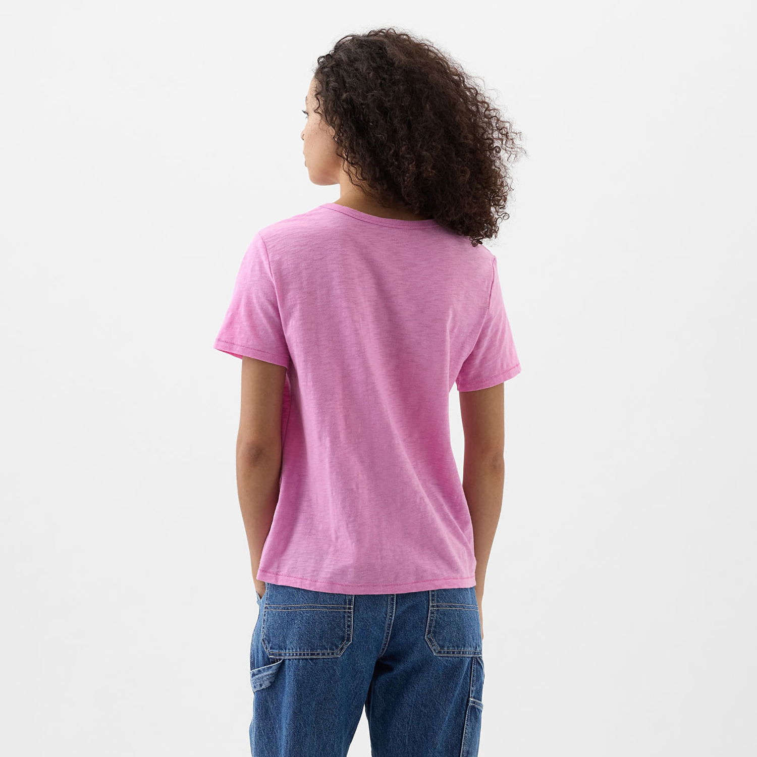 T-shirt GAP T-Shirt Logo Slub Tee Sugar Pink Lyserød | 871344-03, 1