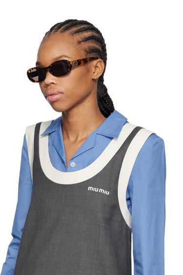 Solbriller Miu Miu Miu Miu Glimpse Round Sunglasses Brun | 0MU 06ZS 8056597989077, 3