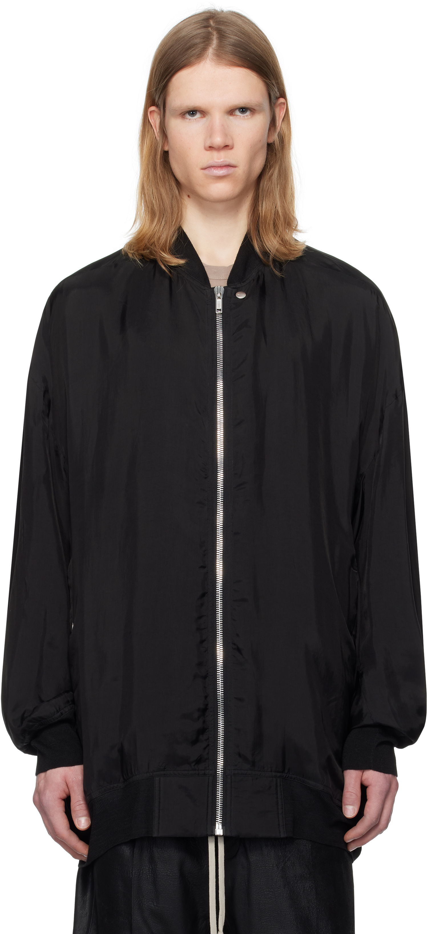 Bomberjakke Rick Owens Rick Owens Hollywood Peter Flight Bomber Jacket Sort | RU01E5793 J, 0