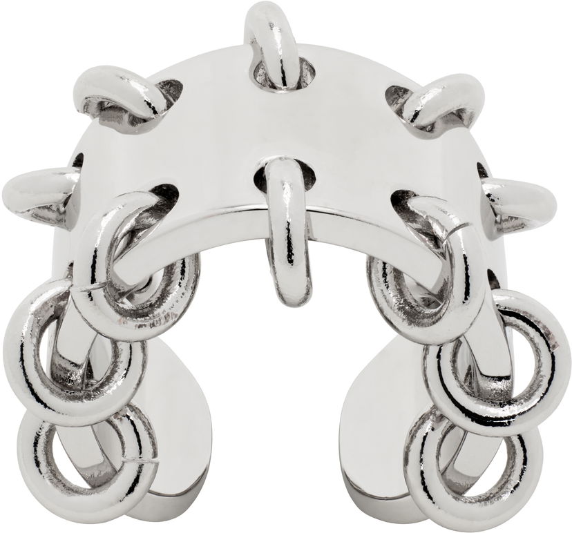 Ring We11done We11done Pierced Wide Band Ring Metalisk | WD-AJ0-25-504-U-SV